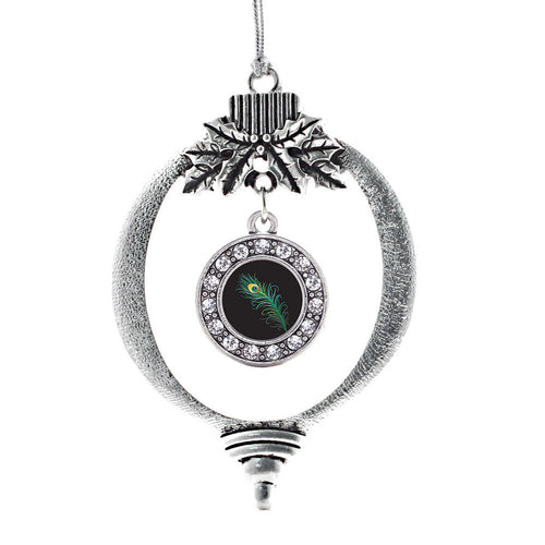 Peacock Feather Circle Charm Christmas / Holiday Ornament