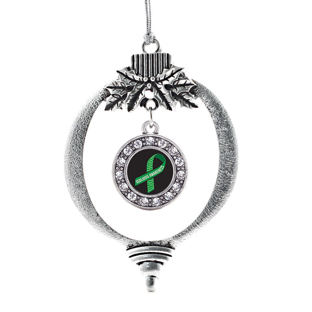 Scoliosis Awareness Circle Charm Christmas / Holiday Ornament