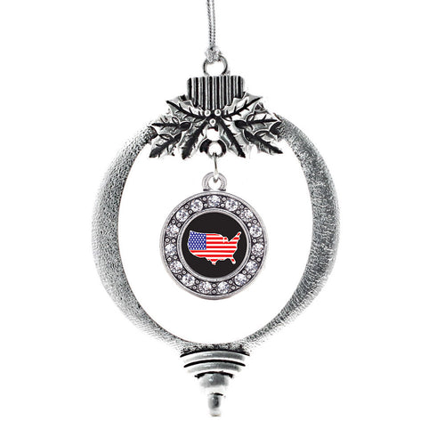 USA Circle Charm Christmas / Holiday Ornament