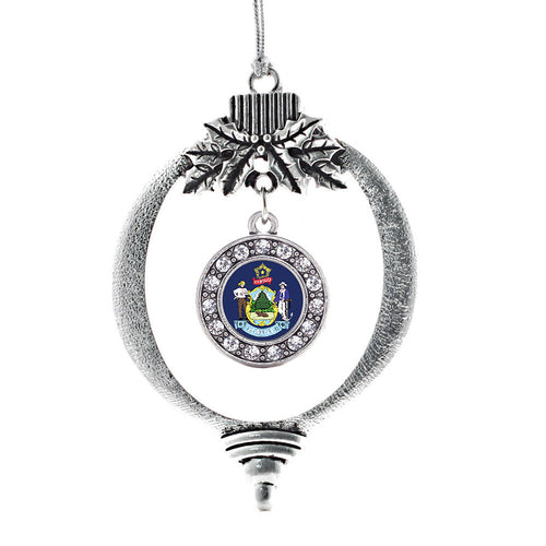 Maine Flag Circle Charm Christmas / Holiday Ornament