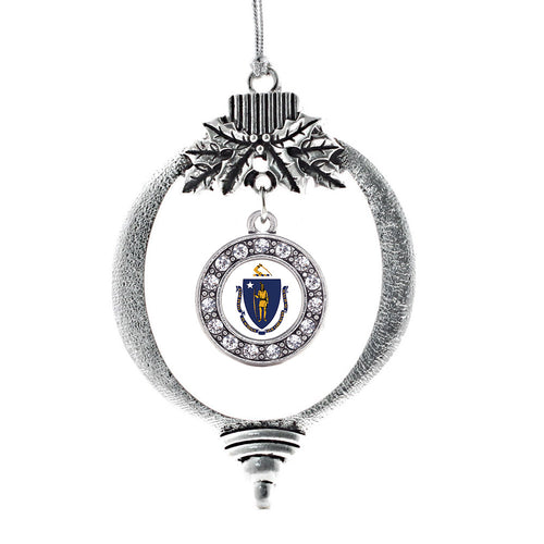 Massachusetts Flag Circle Charm Christmas / Holiday Ornament