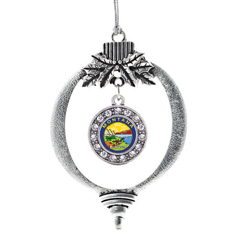 Montana Flag Circle Charm Christmas / Holiday Ornament