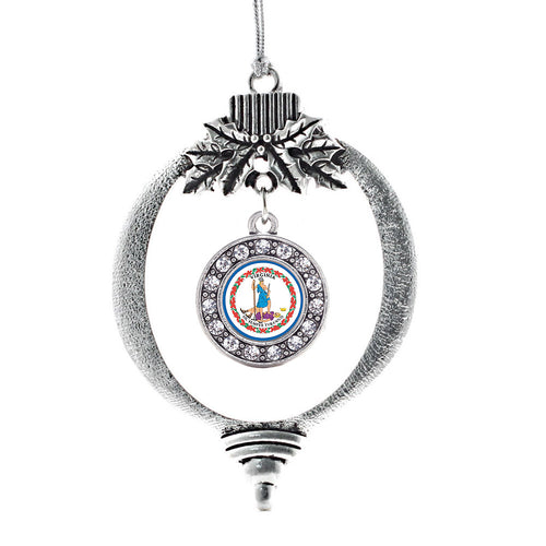 Virginia Flag Circle Charm Christmas / Holiday Ornament