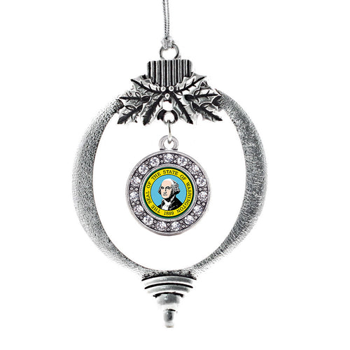 Washington Flag Circle Charm Christmas / Holiday Ornament