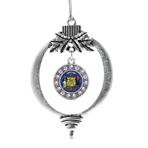 Wisconsin Flag Circle Charm Christmas / Holiday Ornament