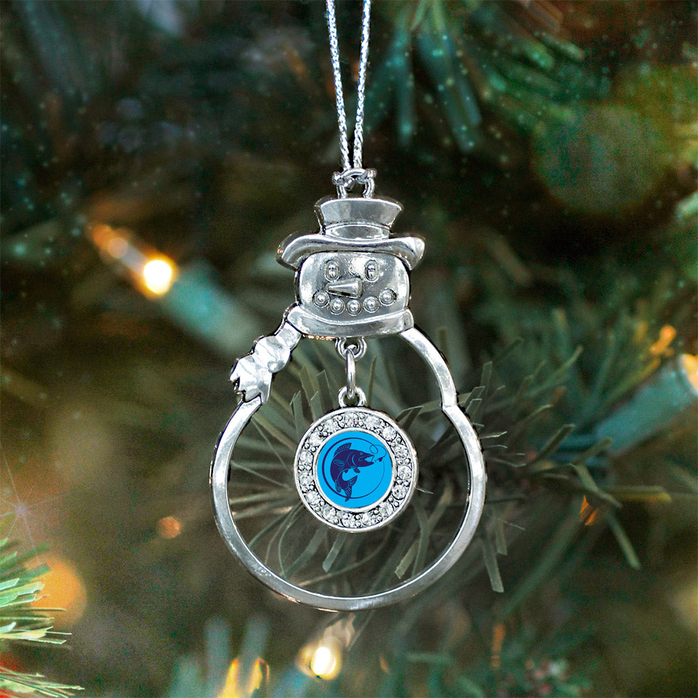 Blue Fishing Circle Charm Christmas / Holiday Ornament
