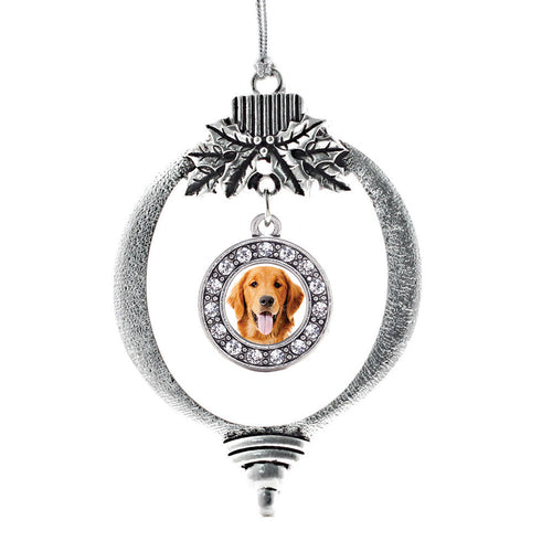 The Golden Retriever Circle Charm Christmas / Holiday Ornament