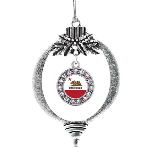 California Flag Circle Charm Christmas / Holiday Ornament