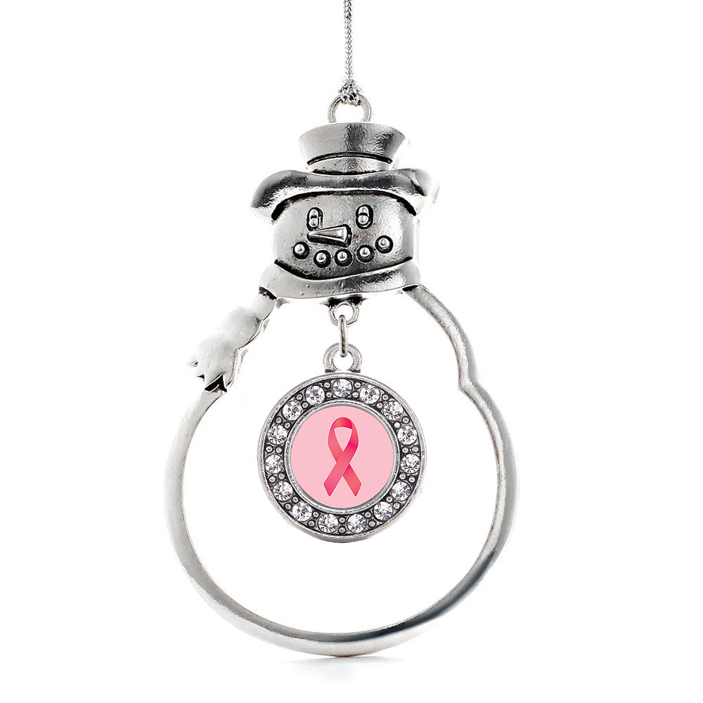 Breast Cancer Awareness Circle Charm Christmas / Holiday Ornament