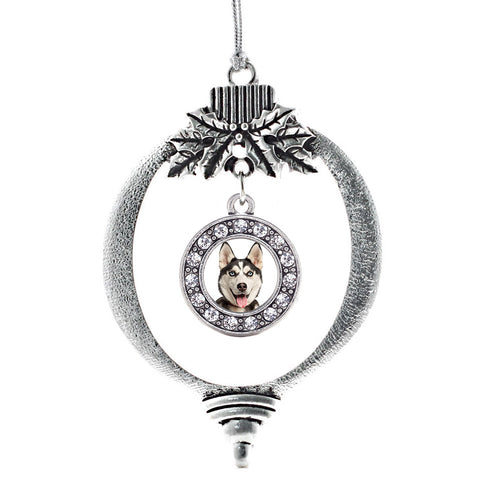 Siberian Husky Circle Charm Christmas / Holiday Ornament