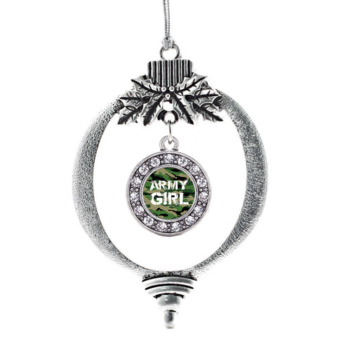 Army Girl Circle Charm Christmas / Holiday Ornament