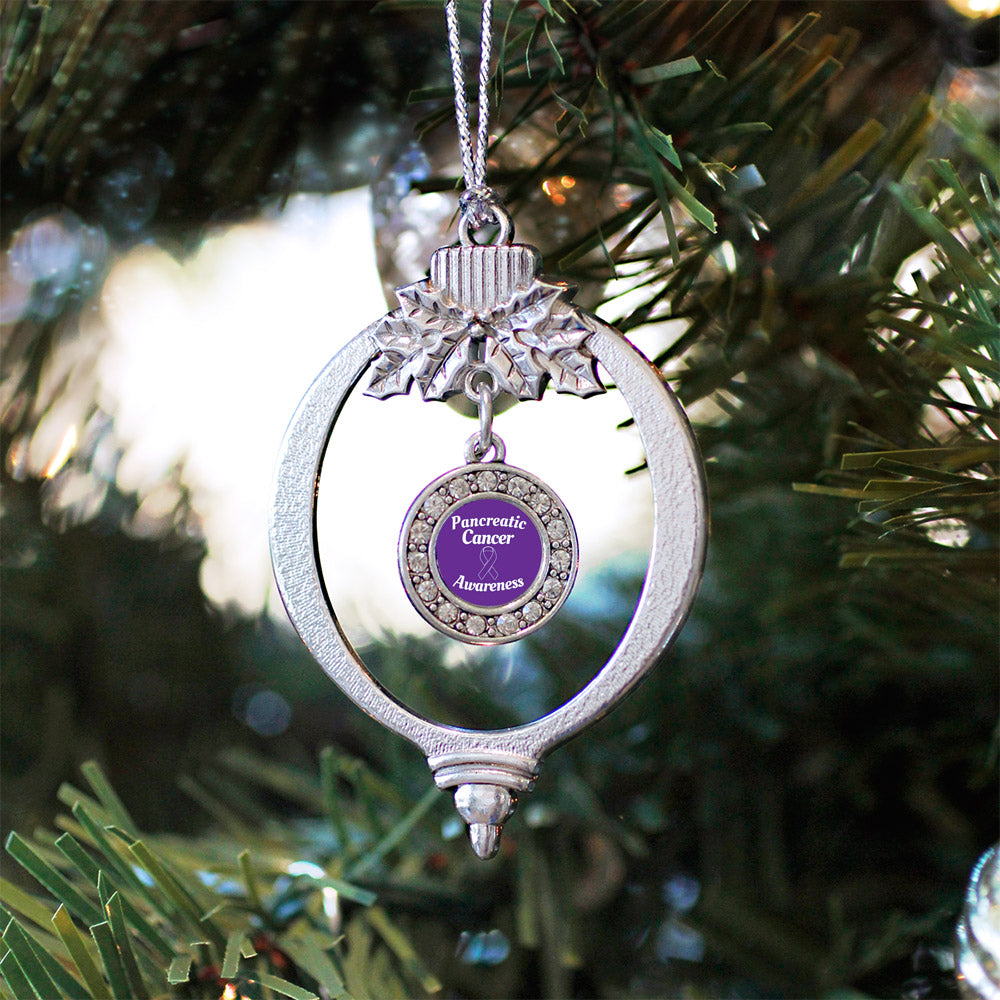 Pancreatic Cancer Awareness Circle Charm Christmas / Holiday Ornament