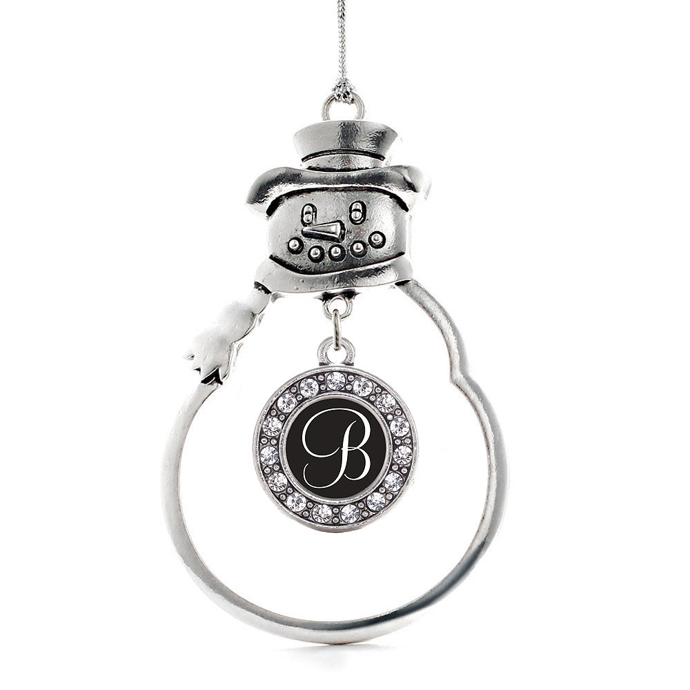 My Script Initials - Letter B Circle Charm Christmas / Holiday Ornament