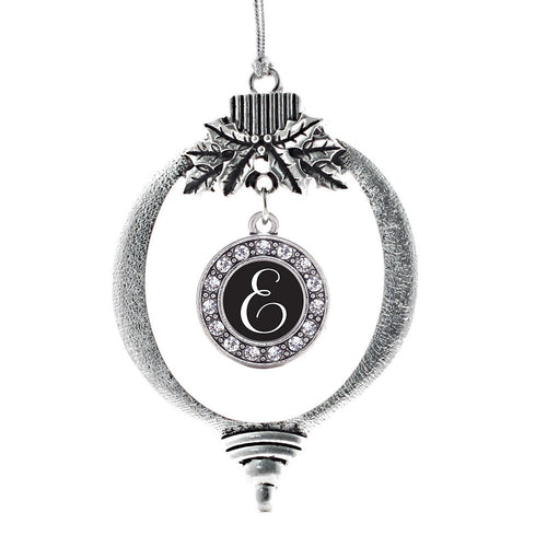 My Script Initials - Letter E Circle Charm Christmas / Holiday Ornament