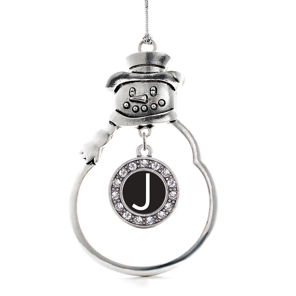 My Initials - Letter J Circle Charm Christmas / Holiday Ornament