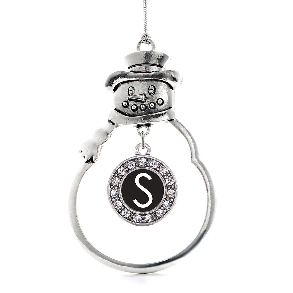 My Initials - Letter S Circle Charm Christmas / Holiday Ornament