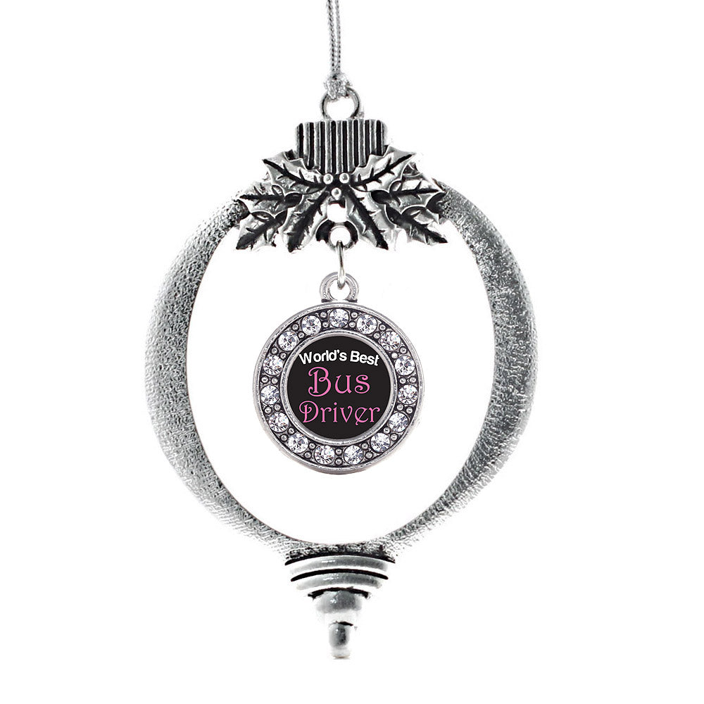 World's Best Bus Driver Circle Charm Christmas / Holiday Ornament