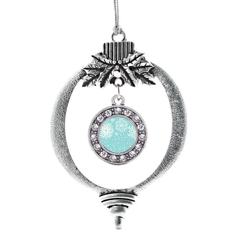 Falling Snowflakes Circle Charm Christmas / Holiday Ornament