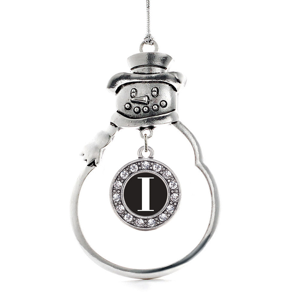 My Vintage Initials - Letter I Circle Charm Christmas / Holiday Ornament