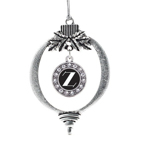 My Vintage Initials - Letter Z Circle Charm Christmas / Holiday Ornament