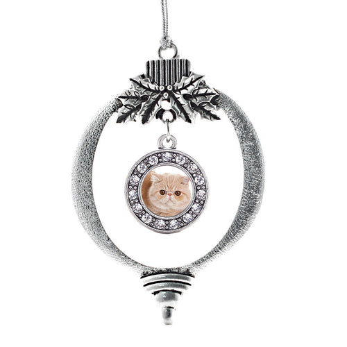 Persian Cat Circle Charm Christmas / Holiday Ornament