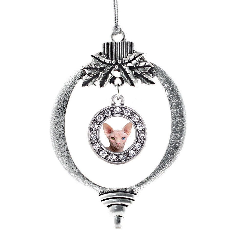 Sphinx Cat Circle Charm Christmas / Holiday Ornament