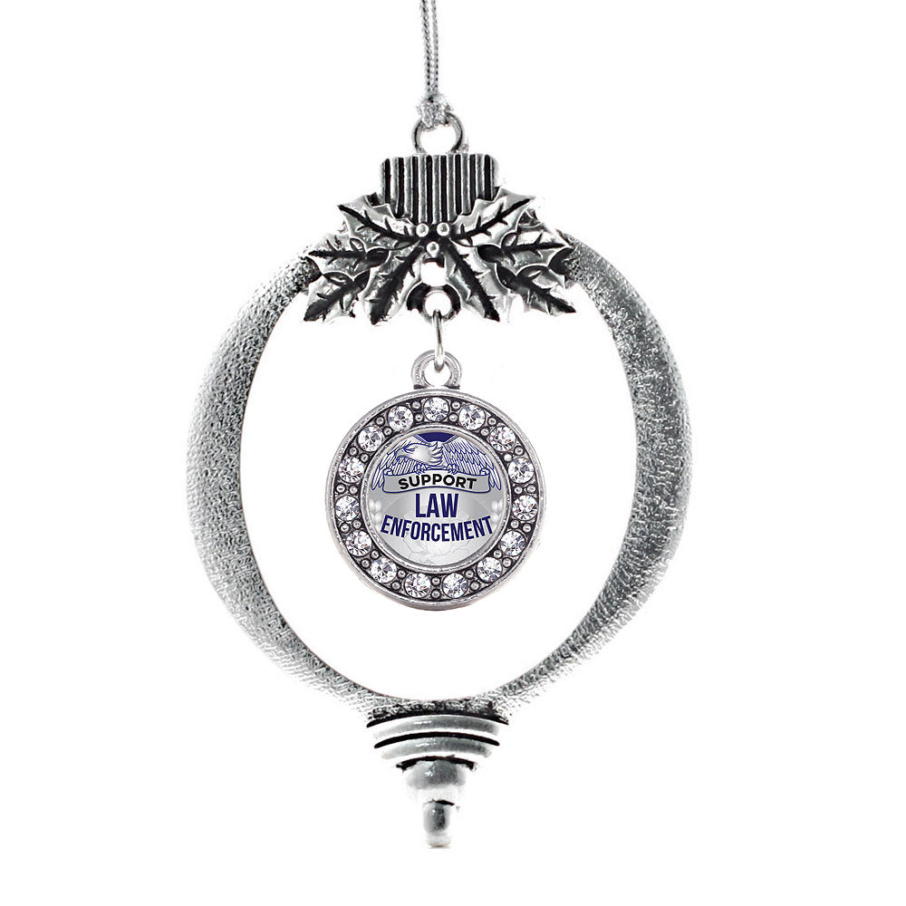 Law Enforcement Support Circle Charm Christmas / Holiday Ornament