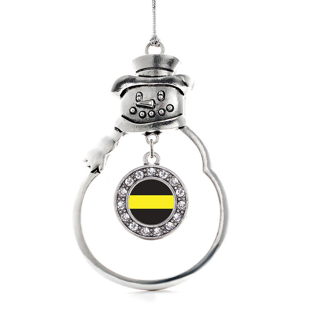 Thin Gold Line Dispatcher Support Circle Charm Christmas / Holiday Ornament