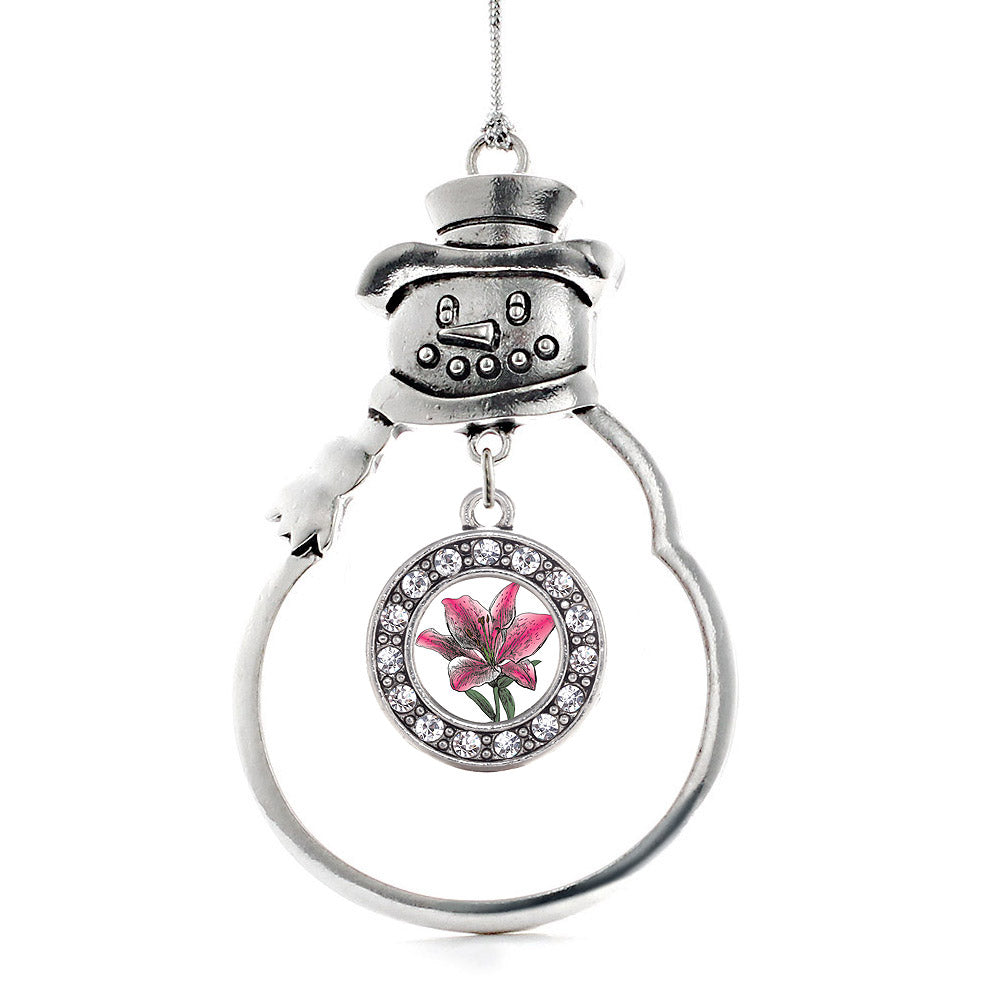 Lily Flower Circle Charm Christmas / Holiday Ornament