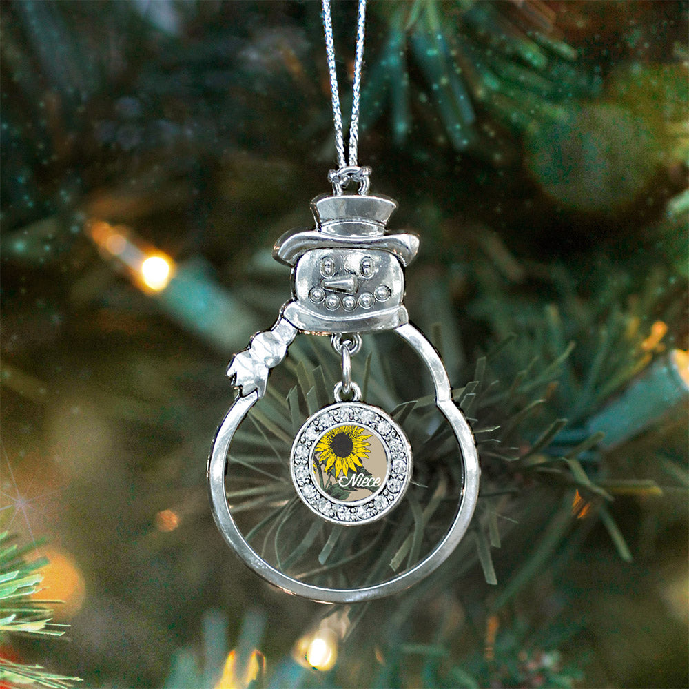 Niece Sunflower Circle Charm Christmas / Holiday Ornament
