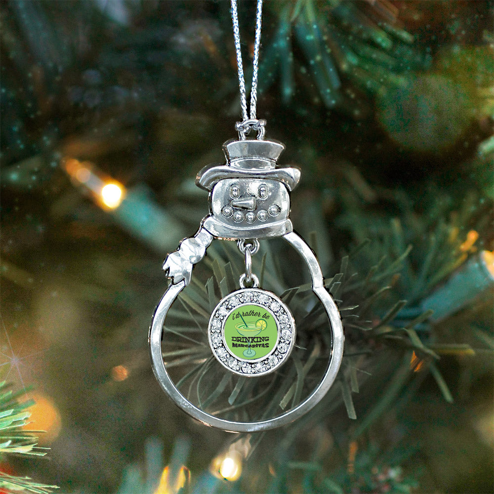 I'd Rather Be Drinking Margaritas Circle Charm Christmas / Holiday Ornament
