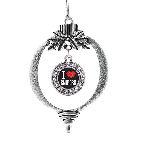 I Love Snipers Circle Charm Christmas / Holiday Ornament