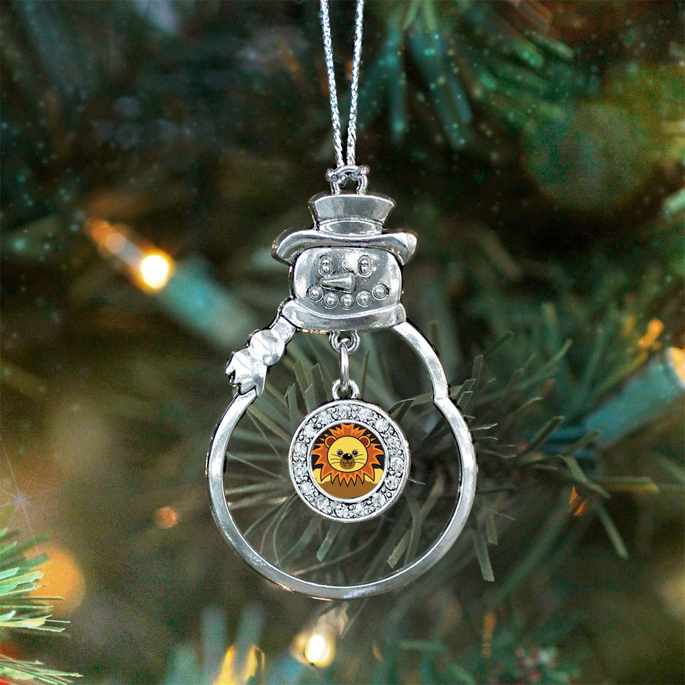Peeking Lion Circle Charm Christmas / Holiday Ornament