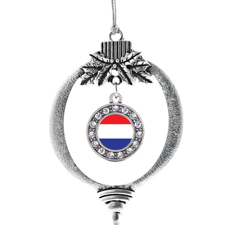 Netherlands Flag Circle Charm Christmas / Holiday Ornament