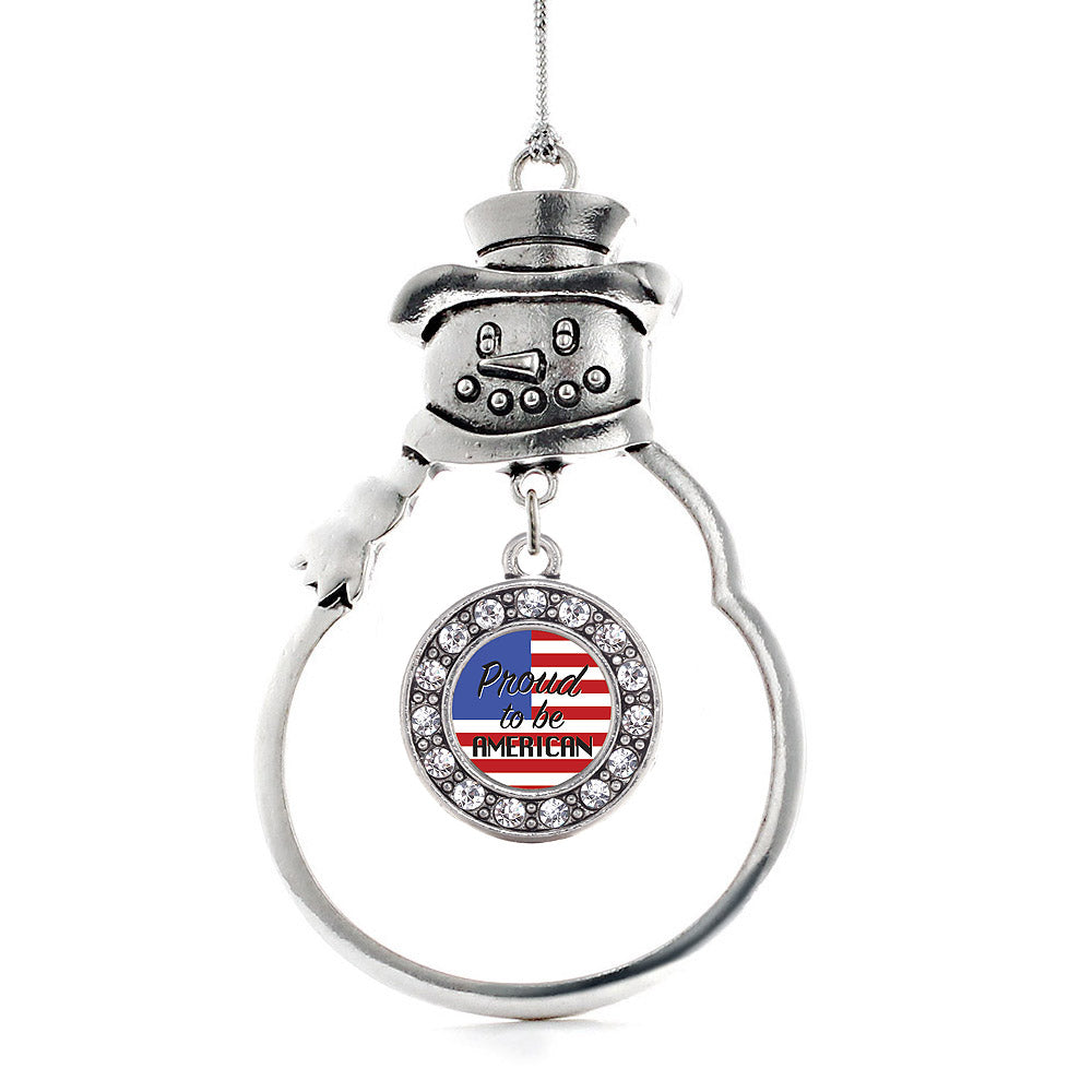 Proud to be American Circle Charm Christmas / Holiday Ornament