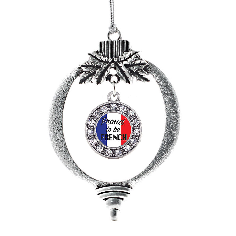 Proud to be French Circle Charm Christmas / Holiday Ornament