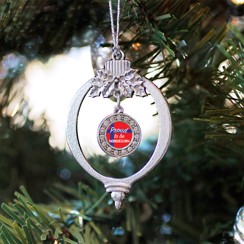 Proud to be Norwegian Circle Charm Christmas / Holiday Ornament