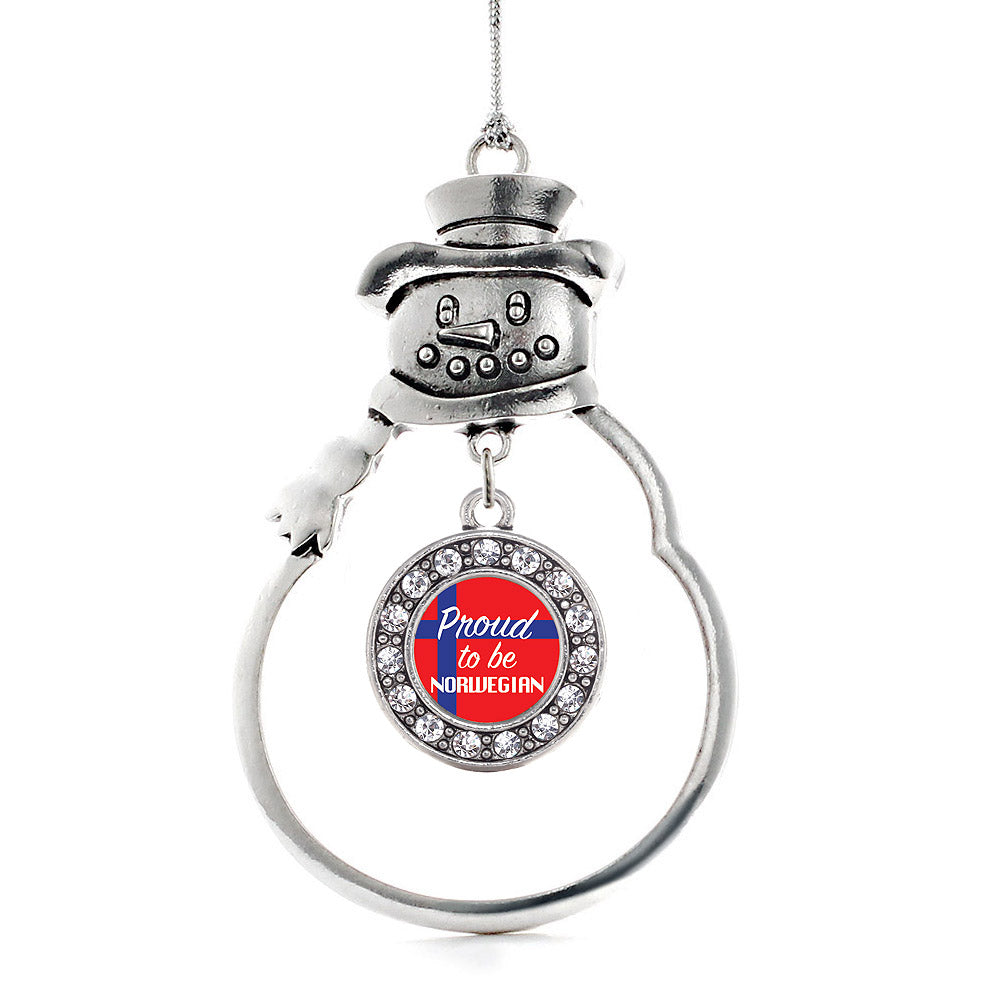 Proud to be Norwegian Circle Charm Christmas / Holiday Ornament