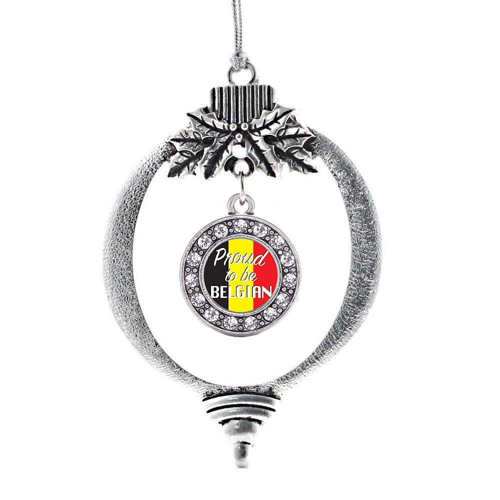 Proud to be Belgian Circle Charm Christmas / Holiday Ornament