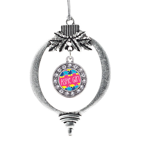 Aspie Girl Circle Charm Christmas / Holiday Ornament