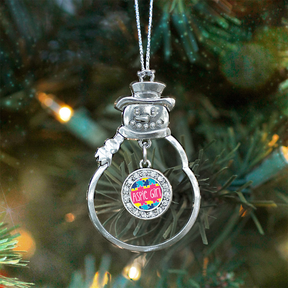 Aspie Girl Circle Charm Christmas / Holiday Ornament