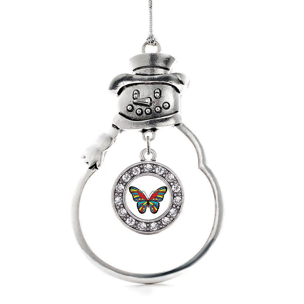 Autism Awareness Butterfly Circle Charm Christmas / Holiday Ornament