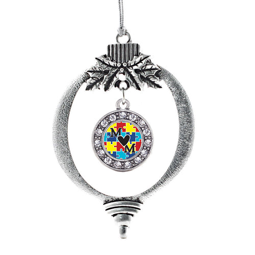 Autism Mom Circle Charm Christmas / Holiday Ornament