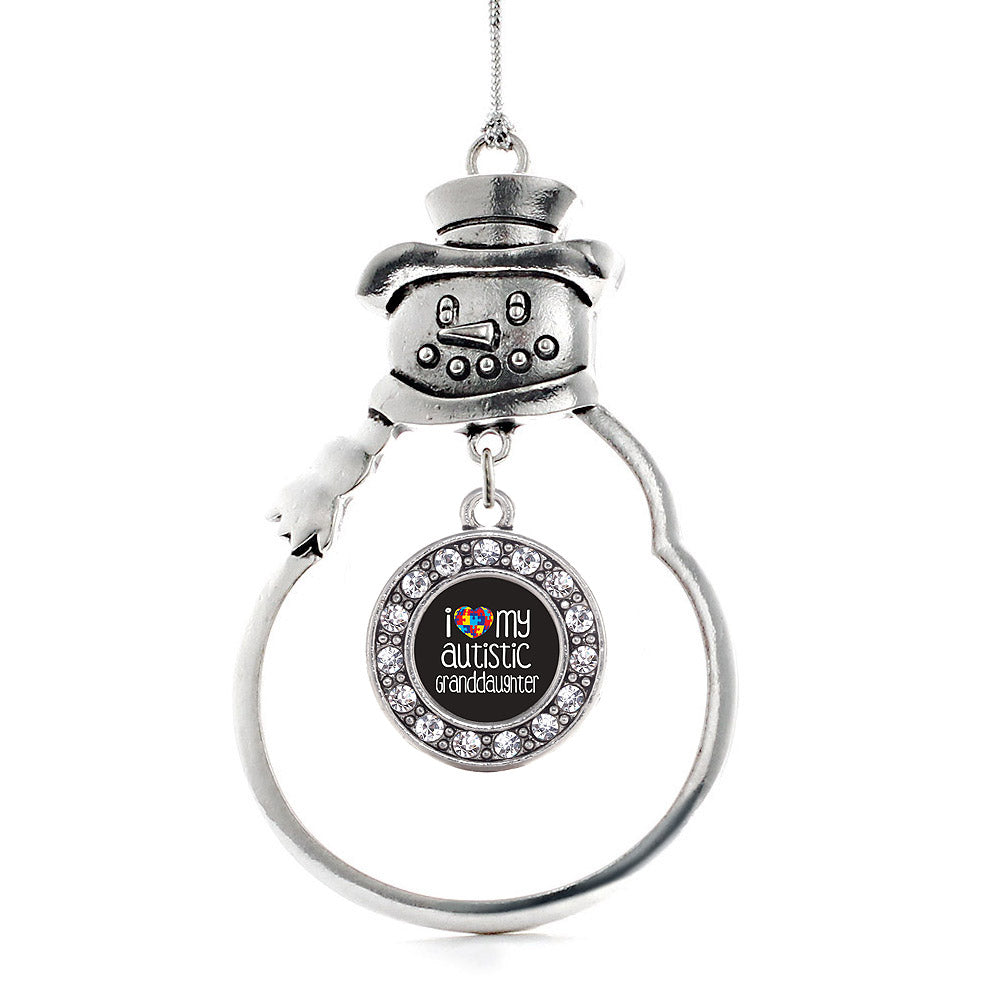 I Love My Autistic Granddaughter Circle Charm Christmas / Holiday Ornament