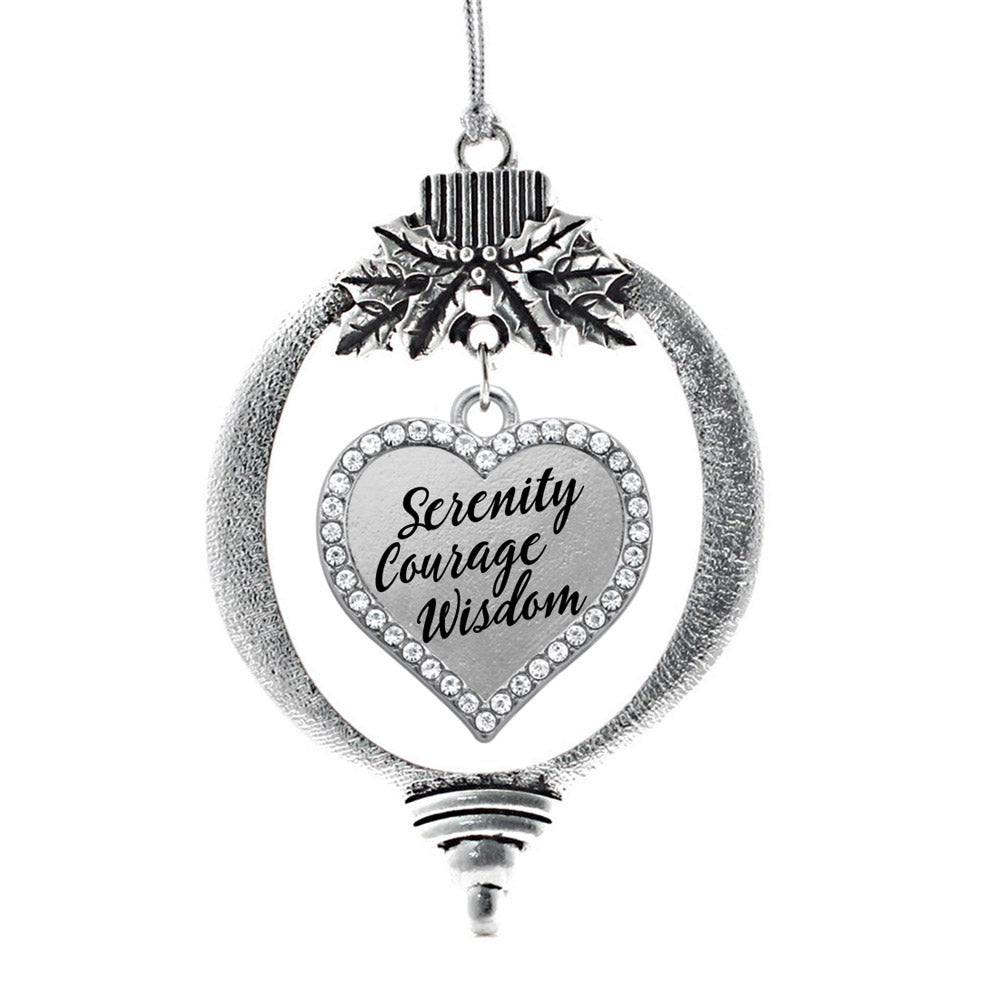 Serenity Prayer Open Heart Charm Christmas / Holiday Ornament
