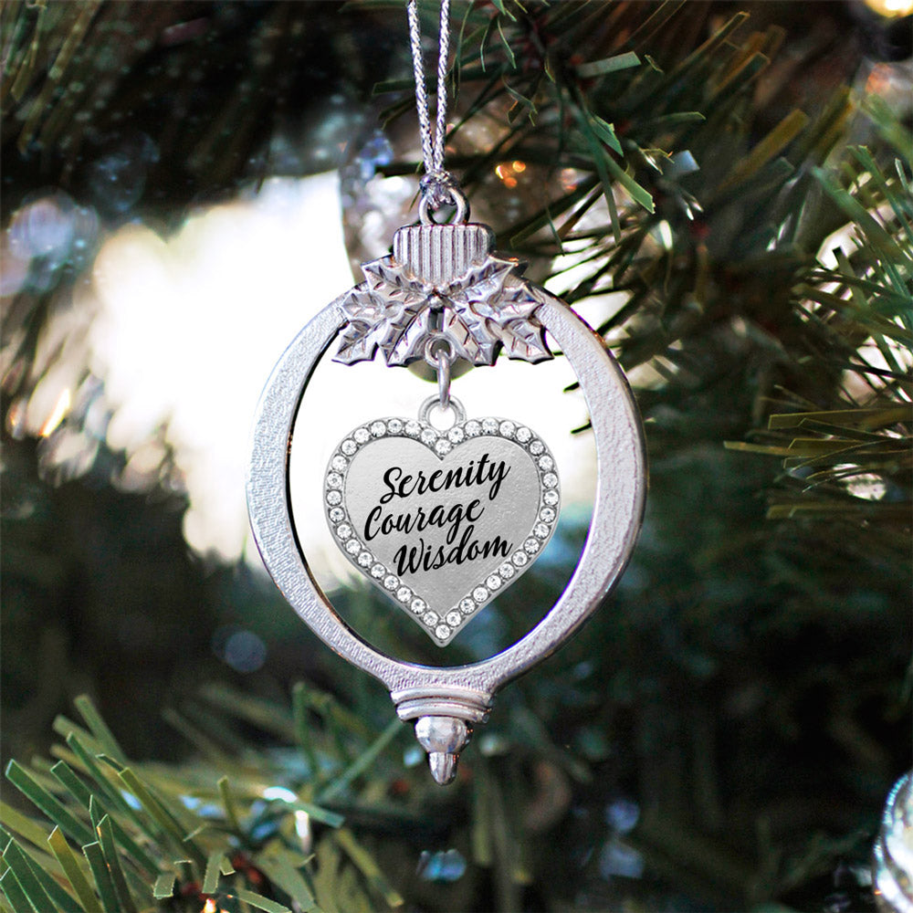 Serenity Prayer Open Heart Charm Christmas / Holiday Ornament