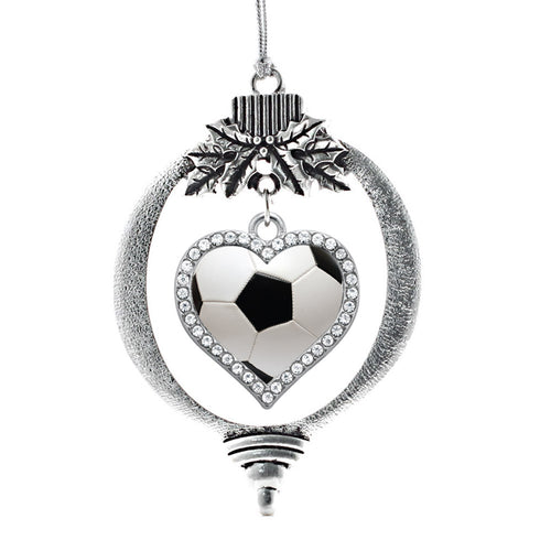 Soccer Open Heart Charm Christmas / Holiday Ornament