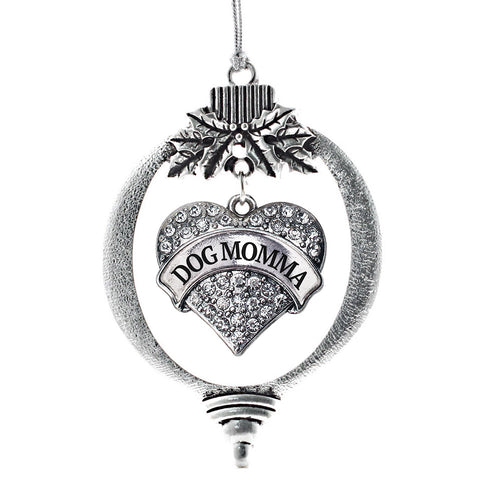 Dog Momma Pave Heart Charm Christmas / Holiday Ornament