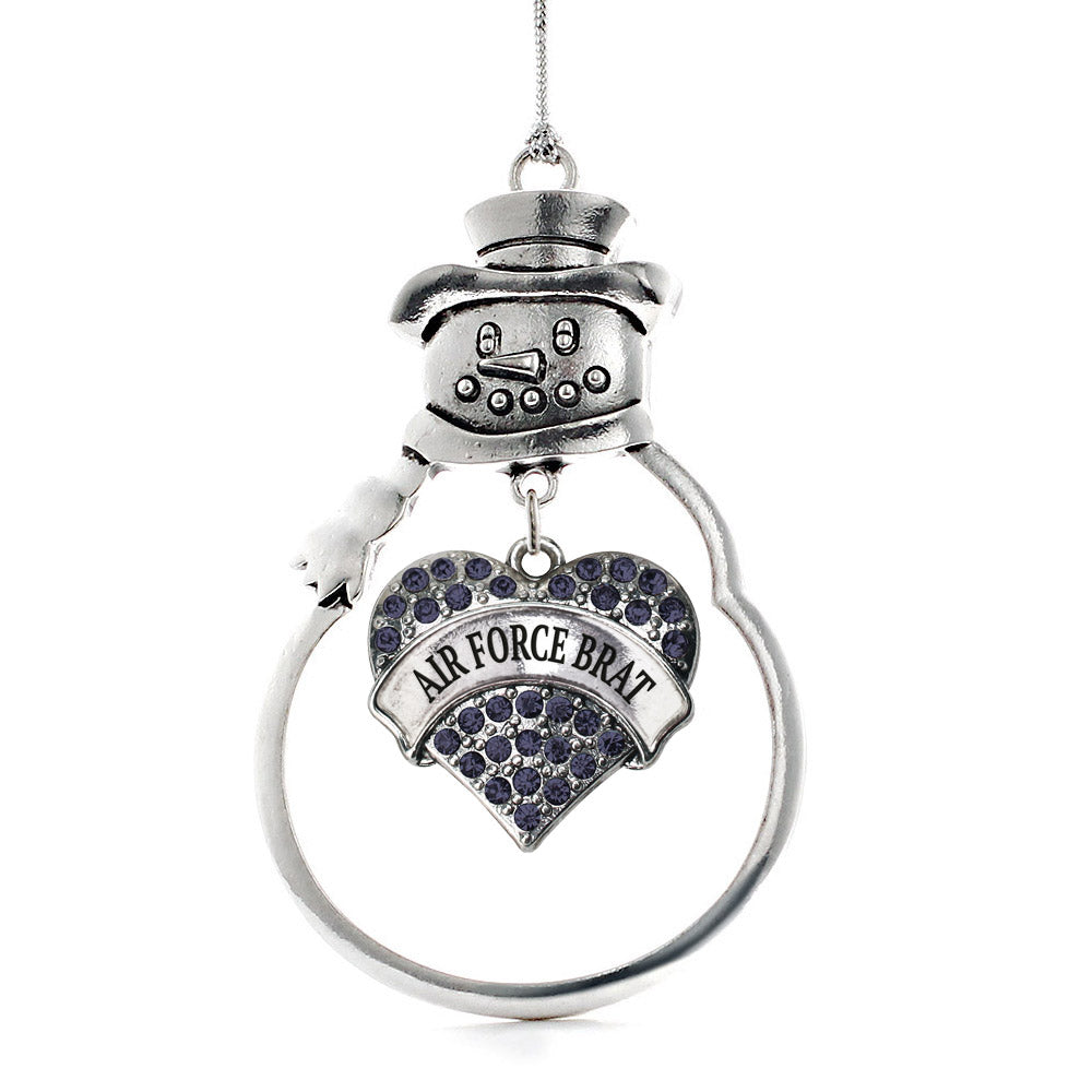 Air Force Brat Pave Heart Charm Christmas / Holiday Ornament