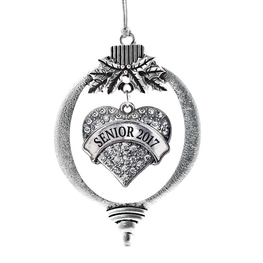 Senior 2017 Pave Heart Charm Christmas / Holiday Ornament